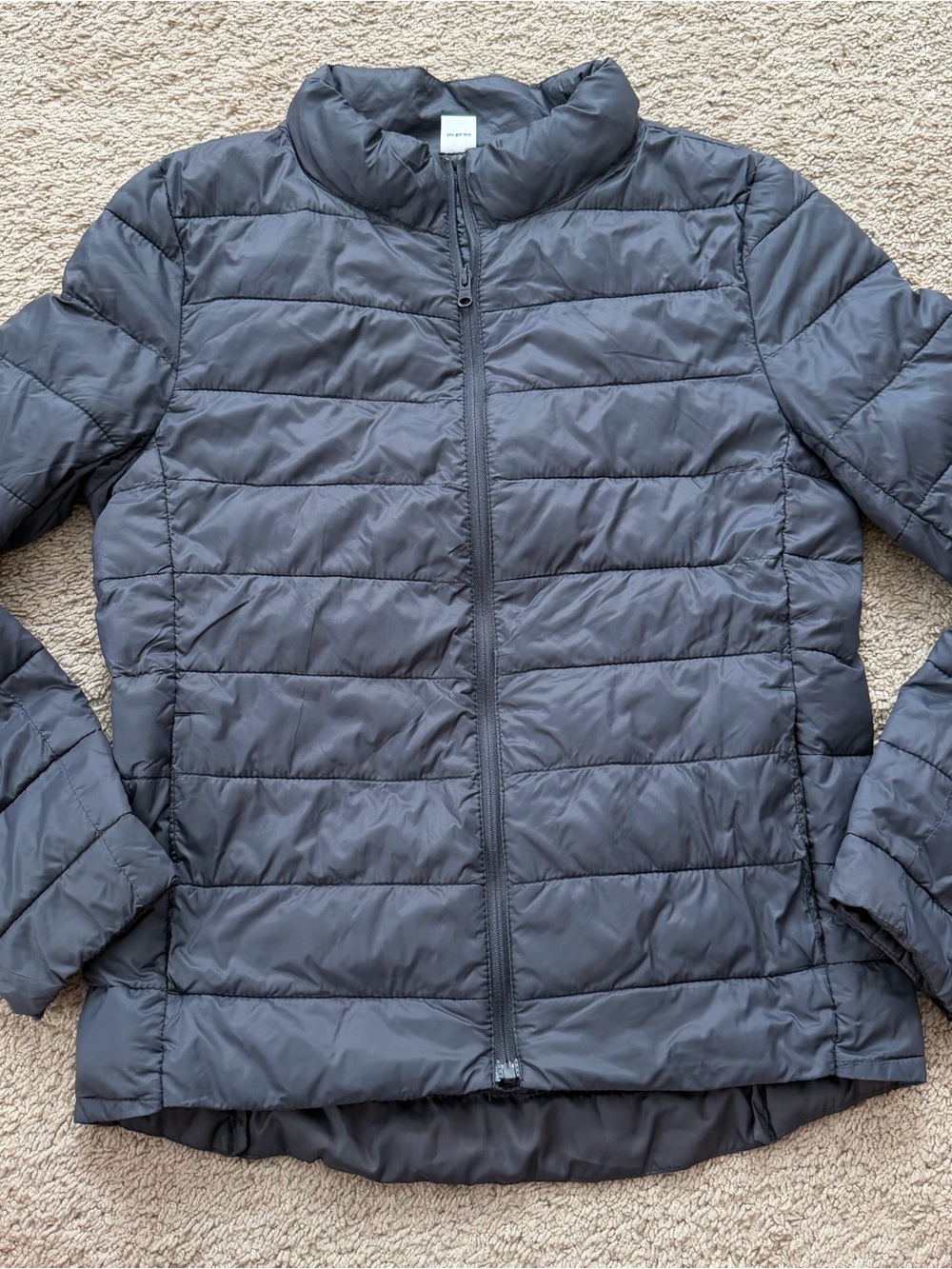 Old Navy Active Girls Lightweight Puffer Jacket Zip Up Size XL Black